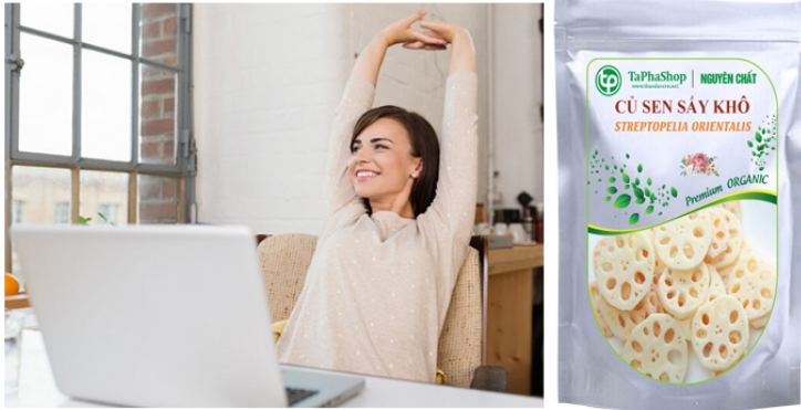 trà củ sen giúp giảm căng thẳng