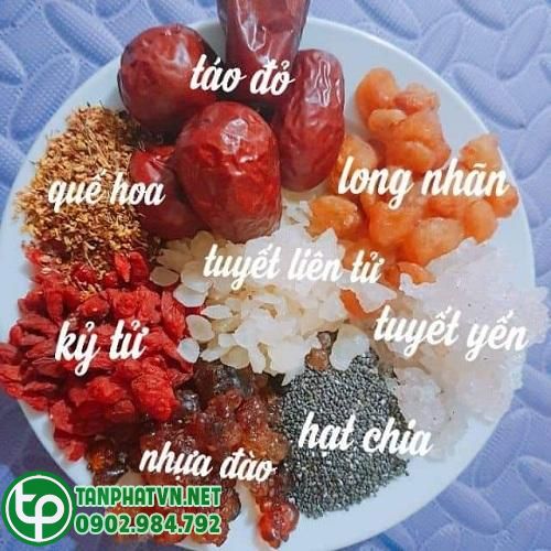 Nhựa đào và nguyên liệu nấu chè dưỡng nhan