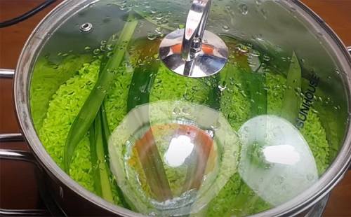 Cách nấu xôi lá dứa Cách nấu xôi lá dứa