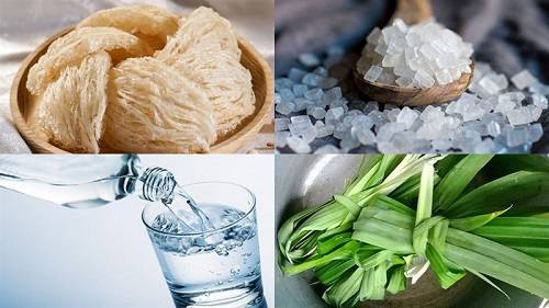 Nguyên liệu làm món yến chưng lá dứa Nguyên liệu làm món yến chưng lá dứa
