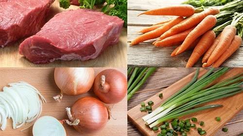 Nguyên liệu làm thịt heo xào hành tây Nguyên liệu làm thịt heo xào hành tây