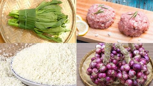 Nguyên liệu làm canh cải ngồng Nguyên liệu làm canh cải ngồng