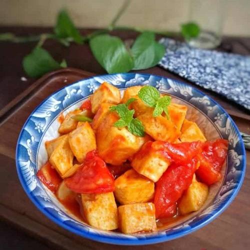 Đậu hũ chiên sốt cà Đậu hũ chiên sốt cà