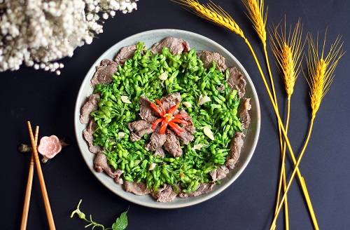 Thịt bò xào bông thiên lý Thịt bò xào bông thiên lý