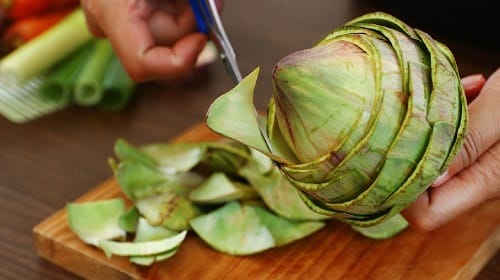 Sơ chế bông atiso Sơ chế bông atiso