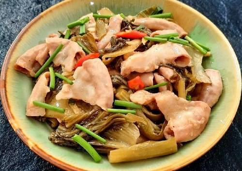 Lòng non xào cải chua Lòng non xào cải chua