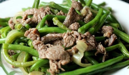 Thịt bò xào đậu que hành tây Thịt bò xào đậu que hành tây