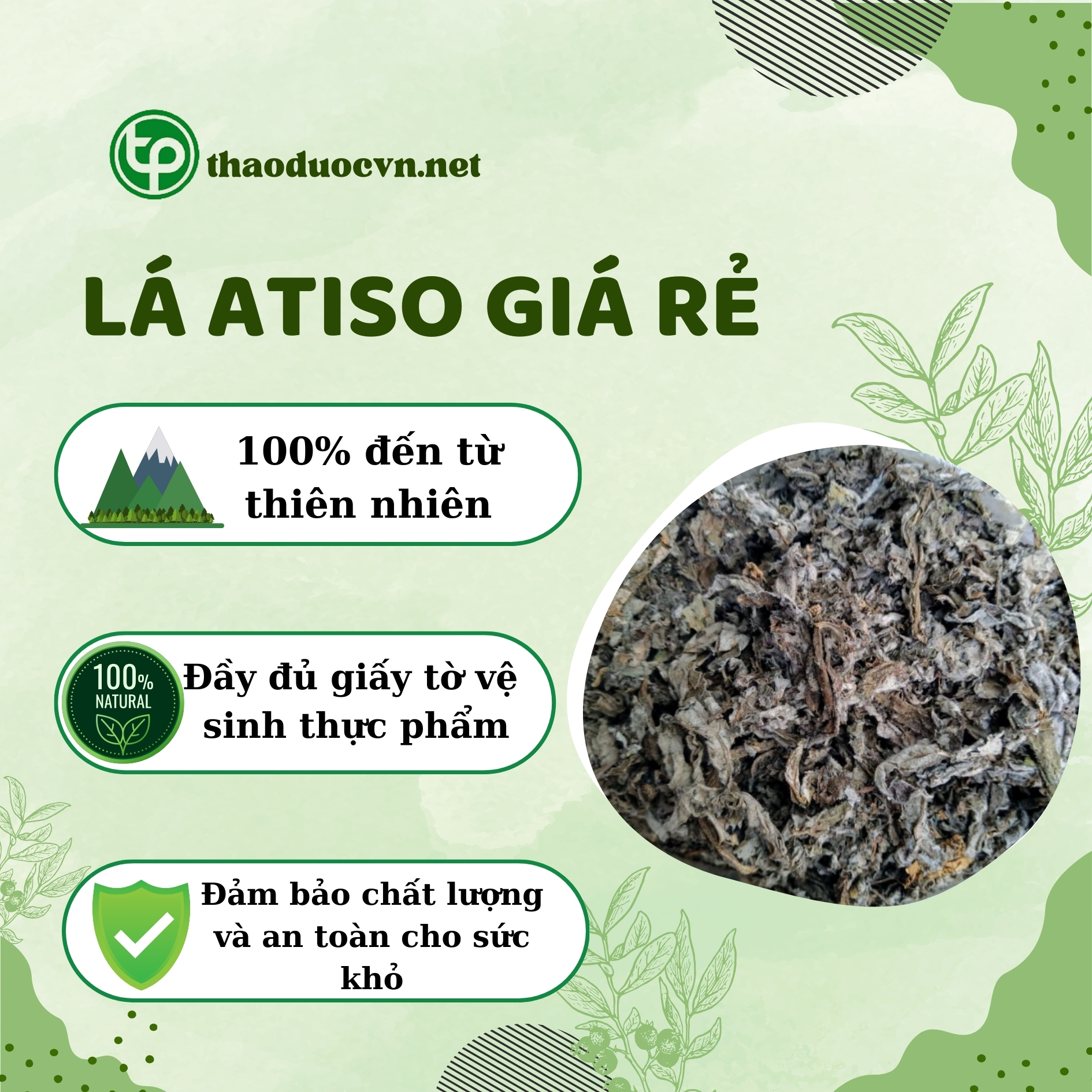 Chính sách ưu đãi khi mua lá atiso giá rẻ Tấn Phát