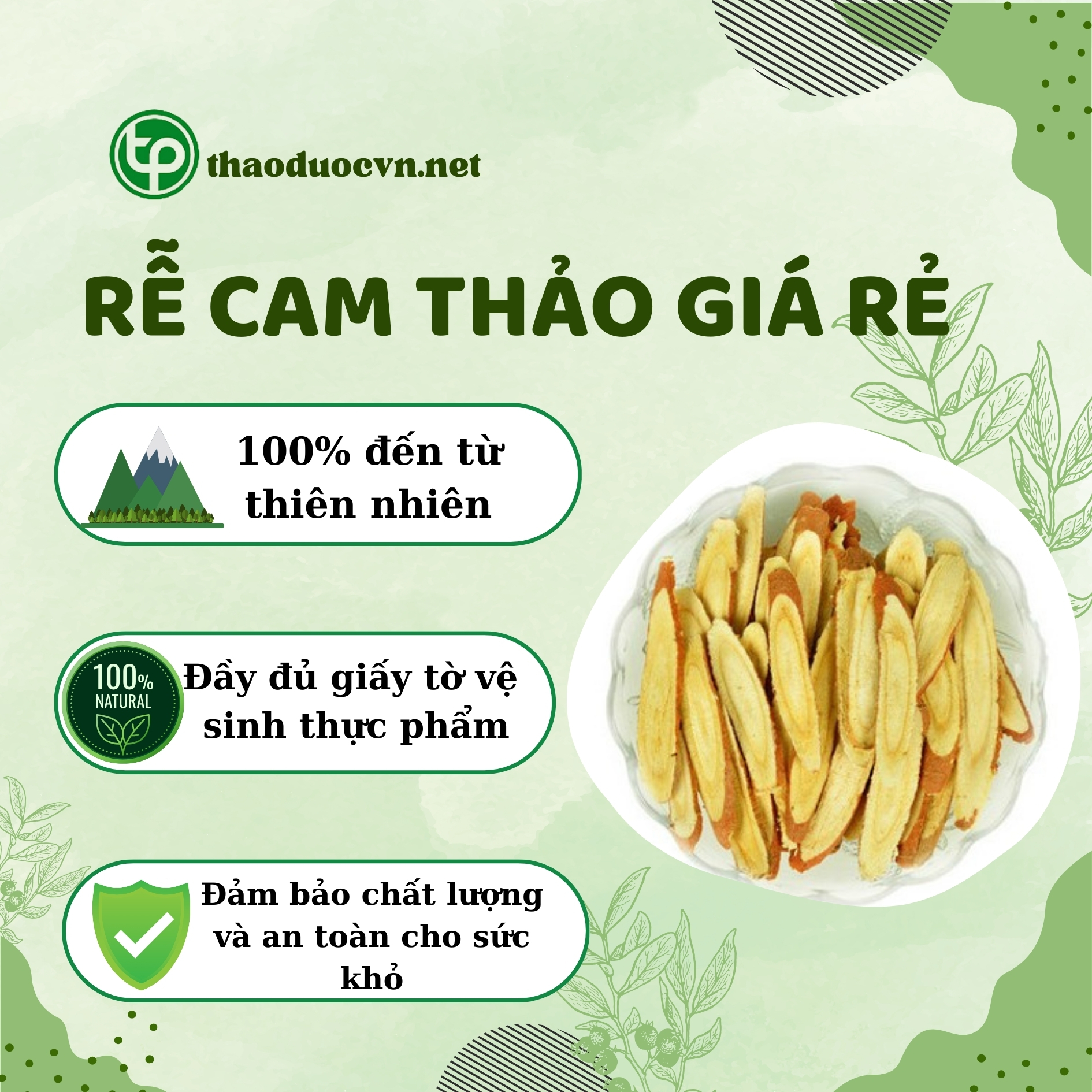 Lợi ích tuyệt vời khi mua rễ cam thảo giá rẻ Tấn Phát