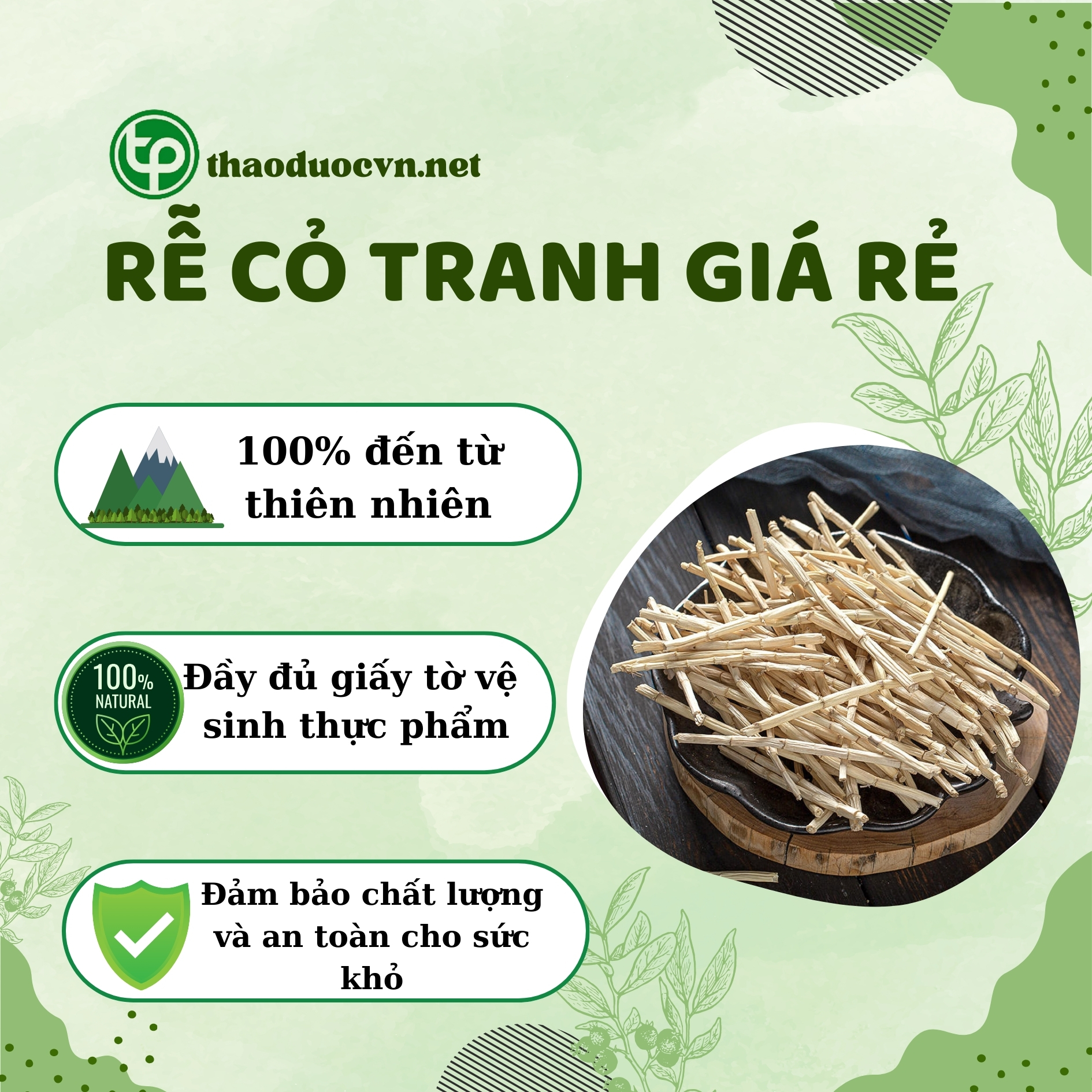 Mua ngay rễ cỏ tranh giá rẻ tại HCM ở Tấn Phát