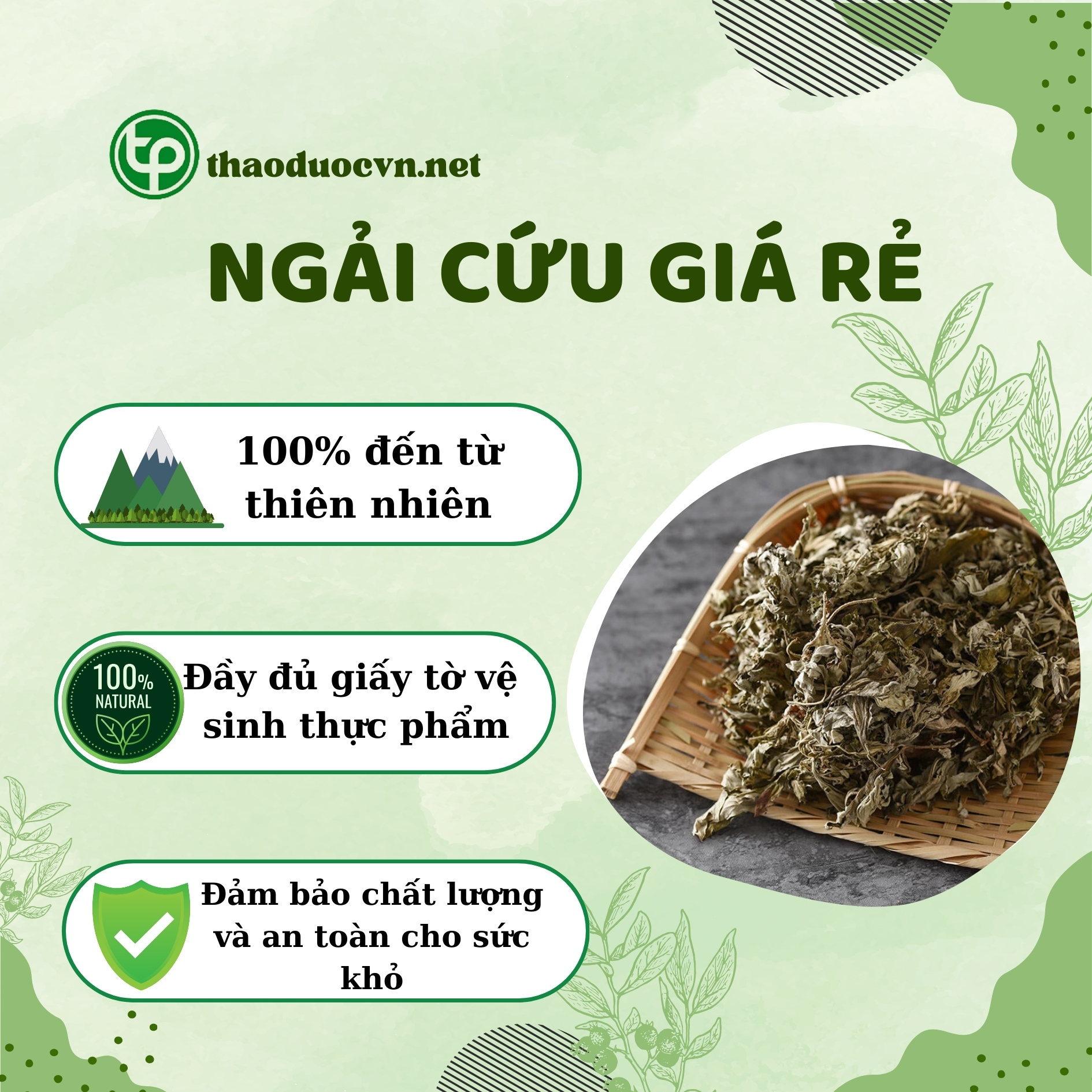 Chính sách ưu đãi khi mua ngải cứu khô giá rẻ Tấn Phát