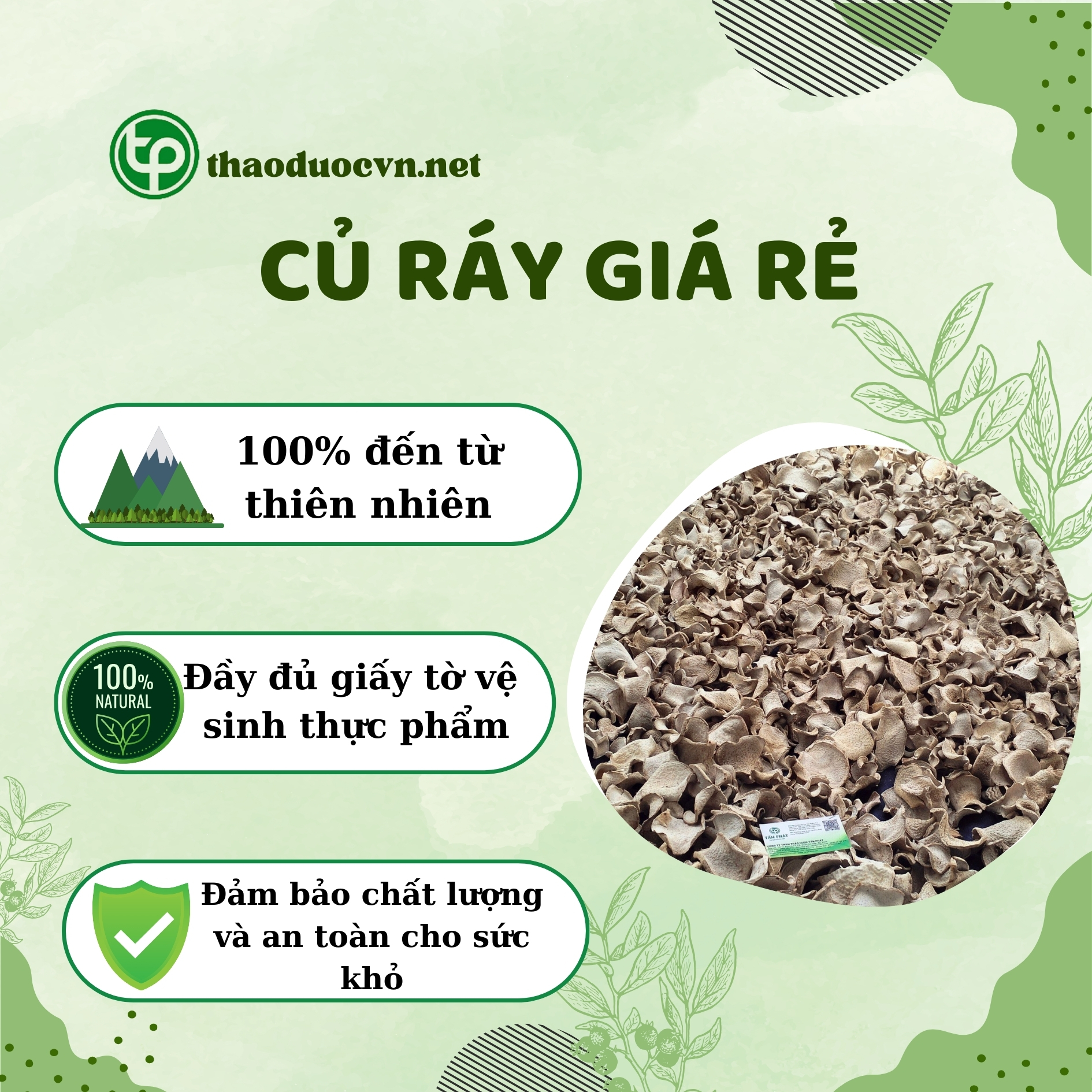 Cam kết khi mua củ ráy giá rẻ Tấn Phát