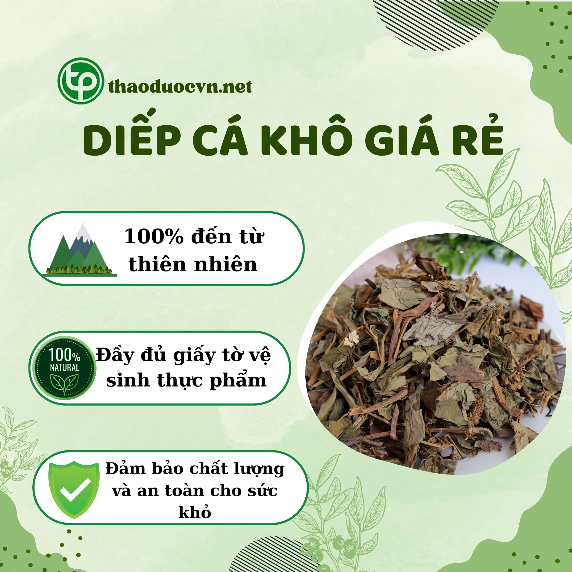 Chính sách ưu đãi khi mua diếp cá khô giá rẻ Tấn Phát
