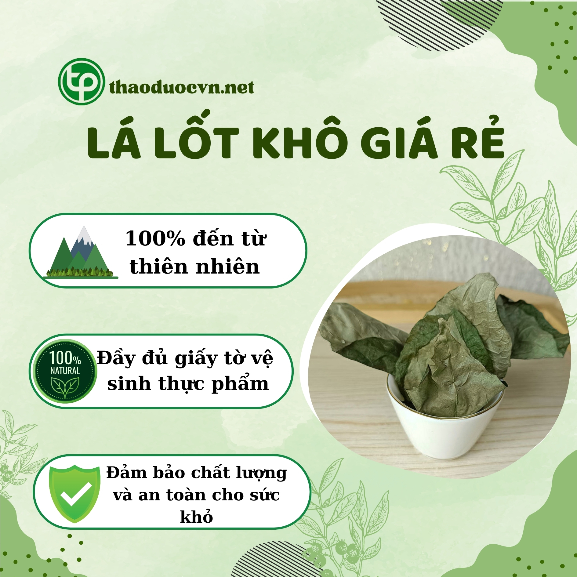 Chính sách ưu đãi khi mua lá lốt khô giá rẻ Tấn Phát