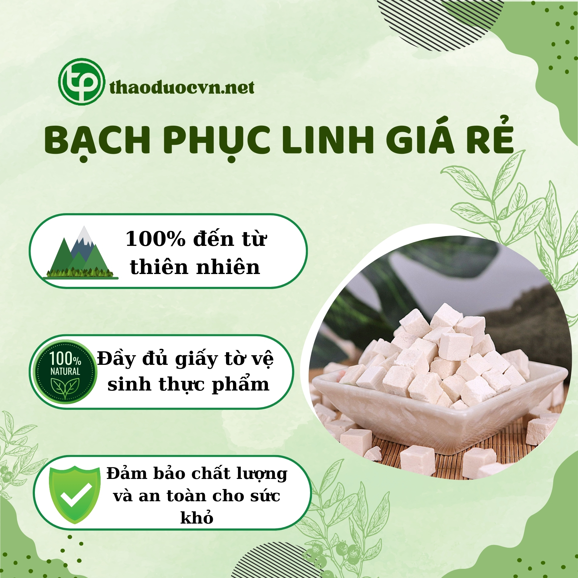 Mua bạch phục linh giá rẻ tại HCM ở Tán Phát