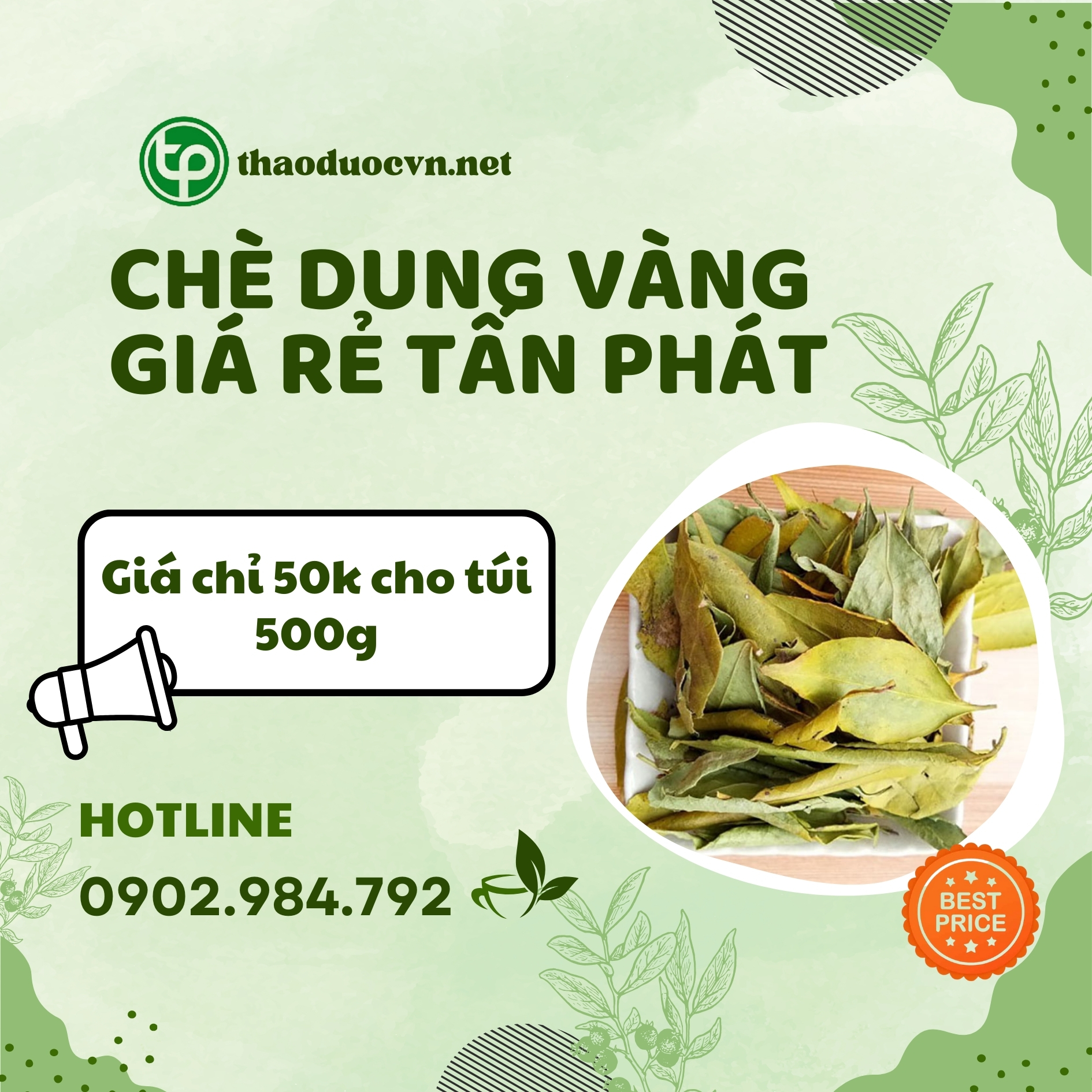 Sản phẩm chè dung vàng giá rẻ Tấn Phát