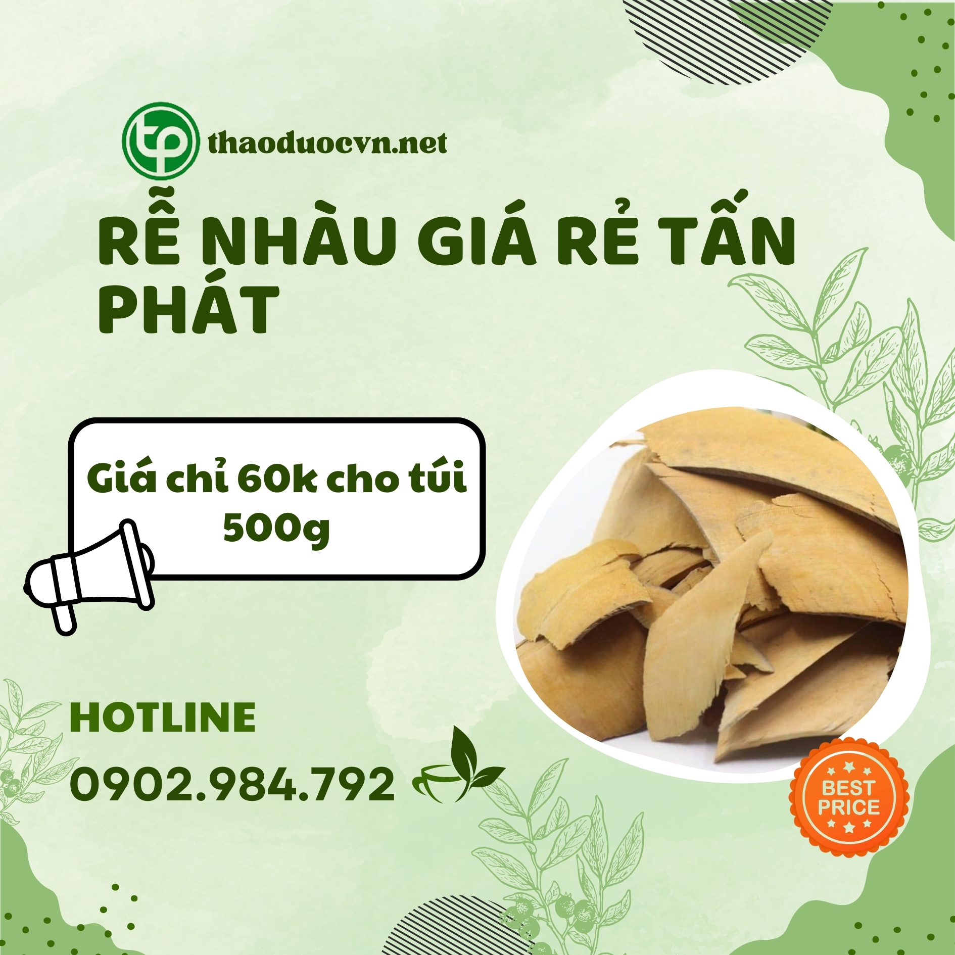 Sản phẩm rễ nhàu giá rẻ tại Tấn Phát