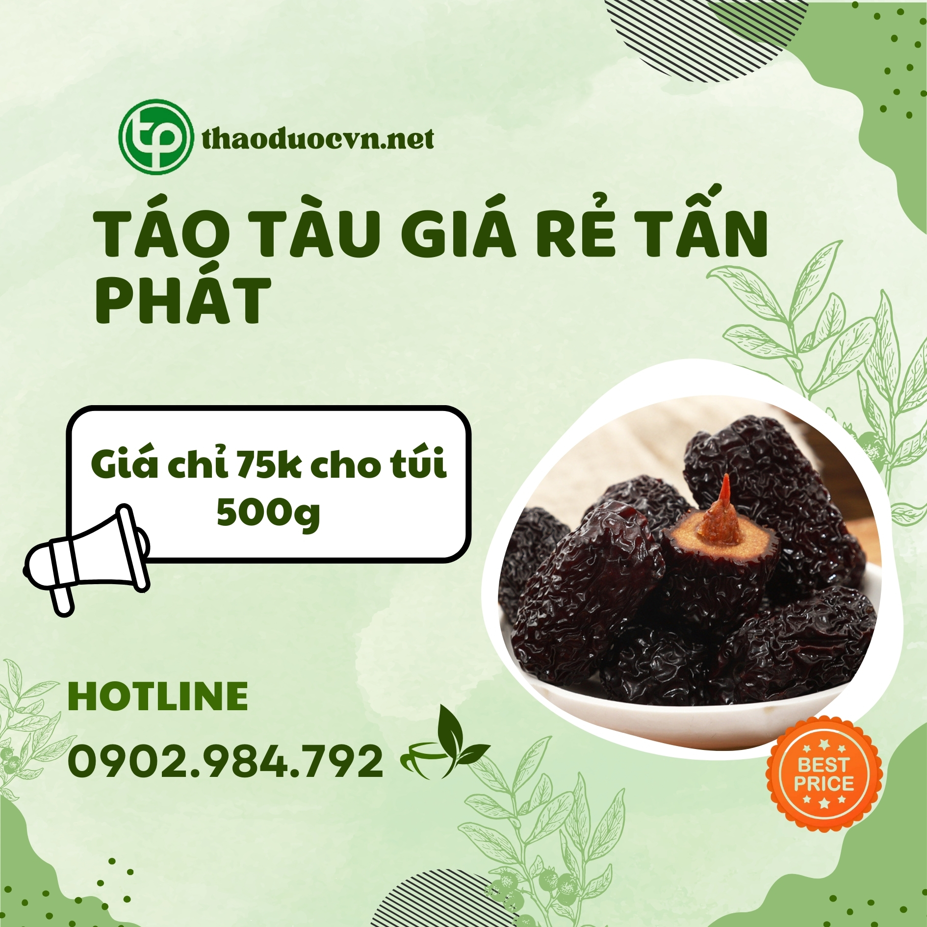 Sản phẩm táo tàu giá rẻ tại Tấn Phát