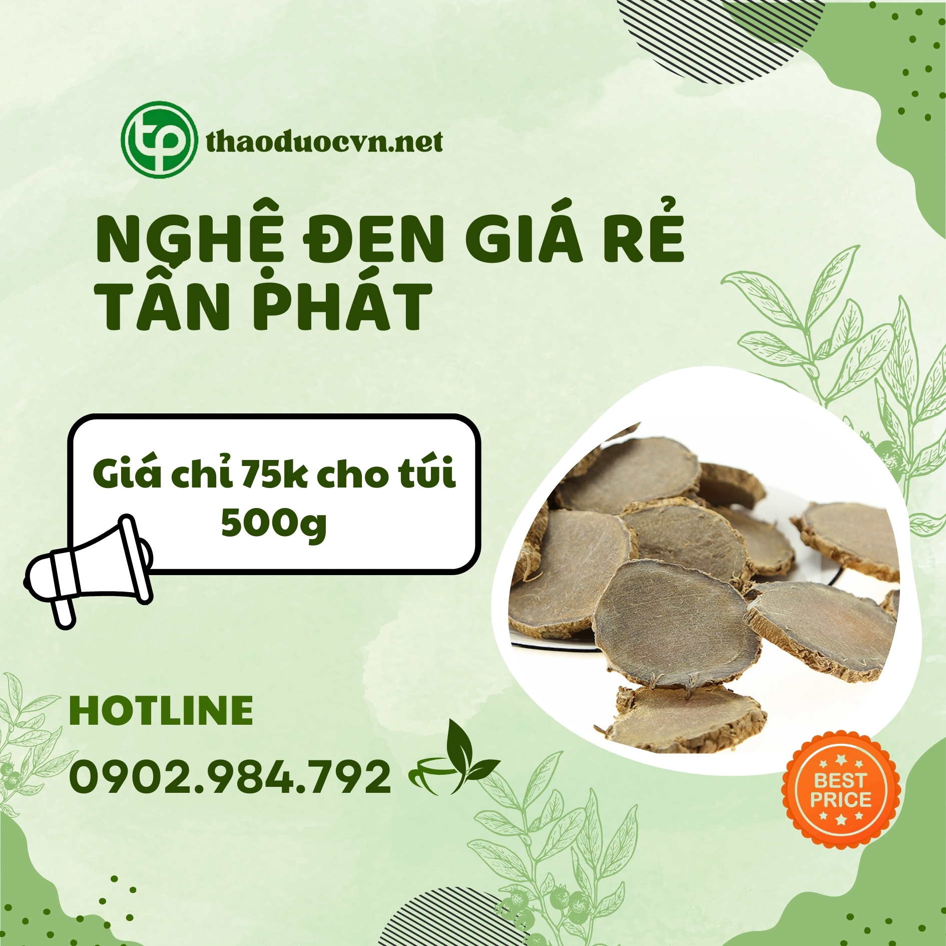 Sản phẩm củ nghệ đen giá rẻ Tấn Phát