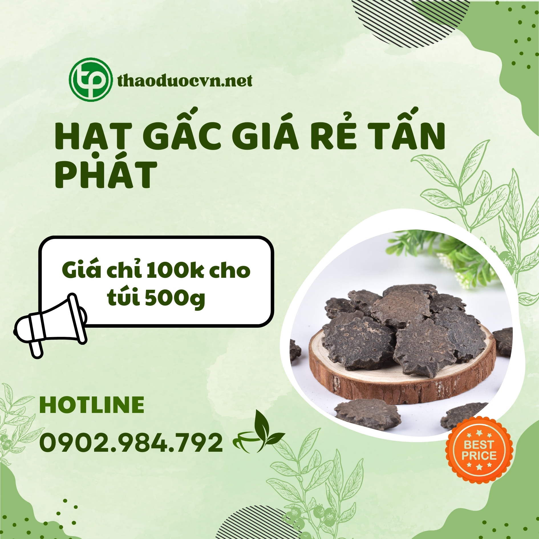 Sản phẩm hạt gấc giá rẻ Tấn Phát