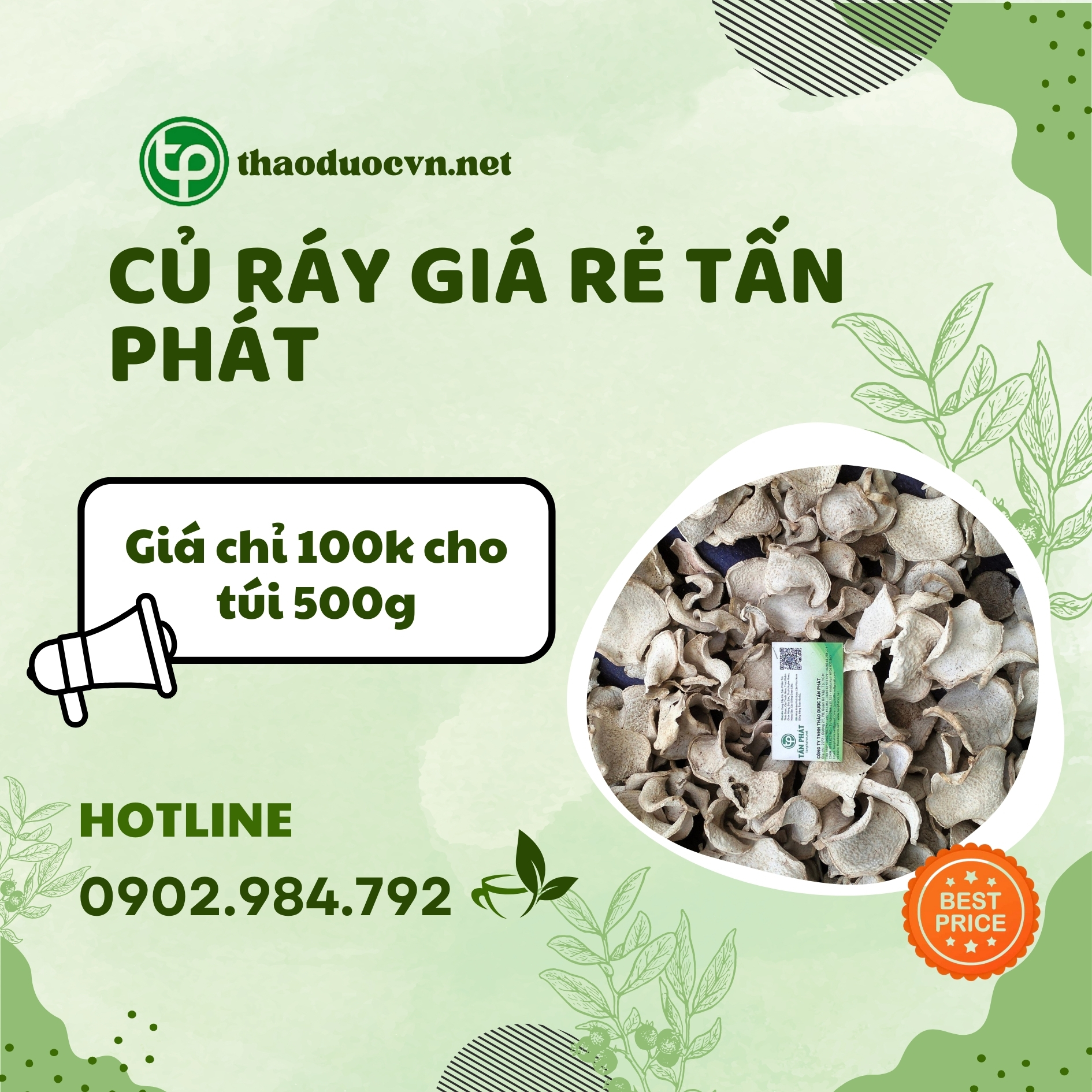 Sản phẩm củ ráy giá rẻ Tấn Phát