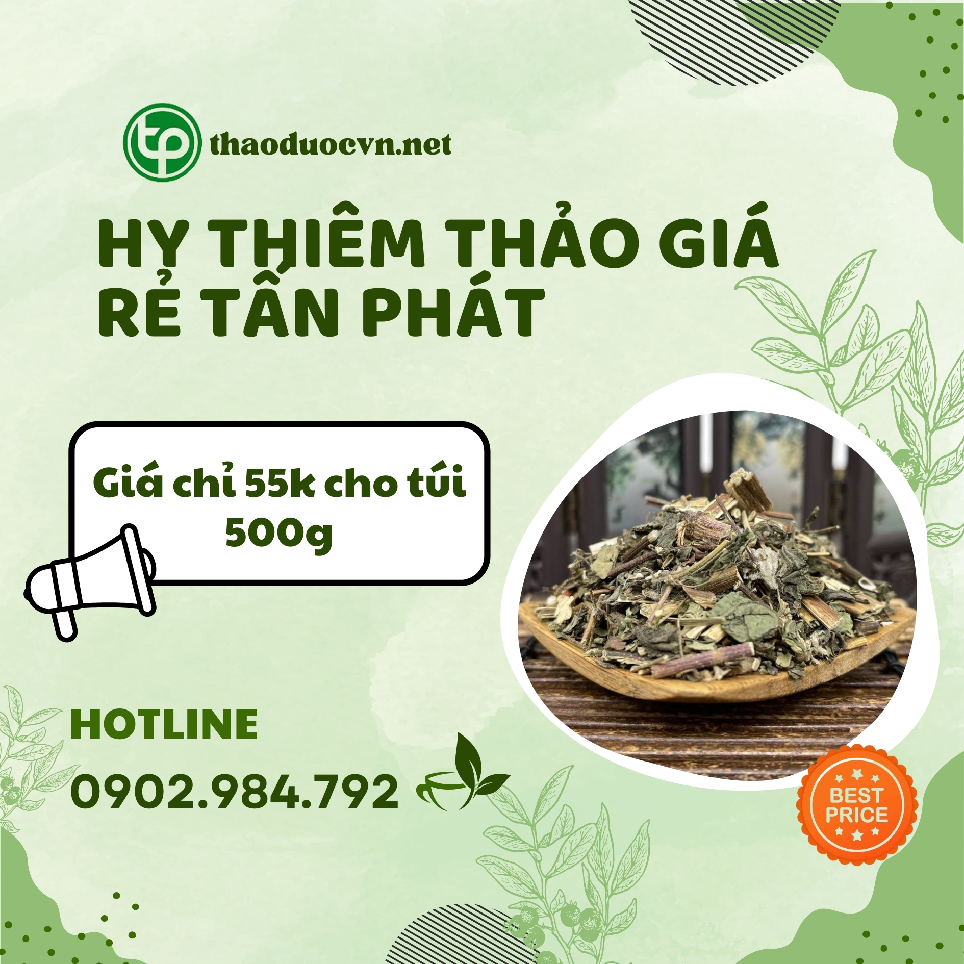 Sản phẩm hy thiêm thảo giá rẻ Tấn Phát