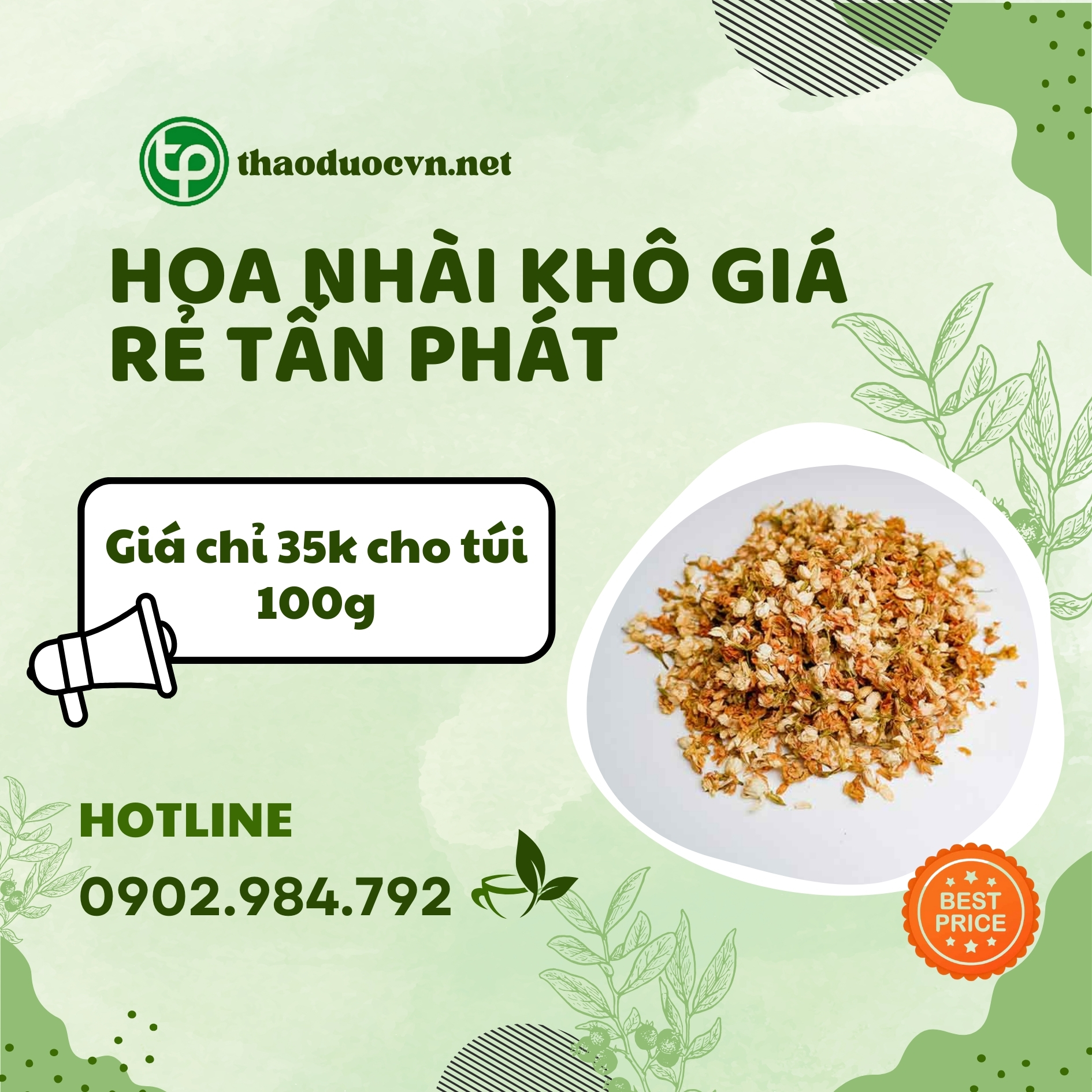 Sản phẩm hoa nhài khô giá rẻ Tấn Phát