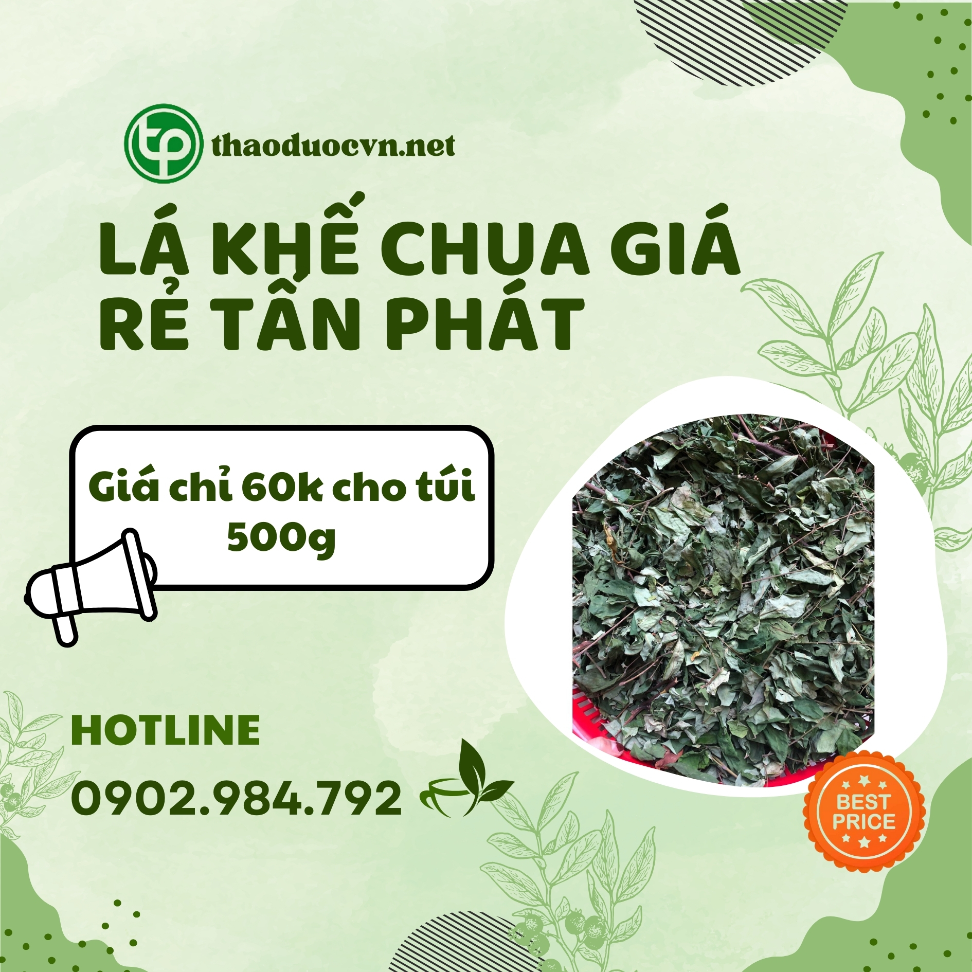 Sản phẩm lá khế chua giá rẻ Tấn Phát