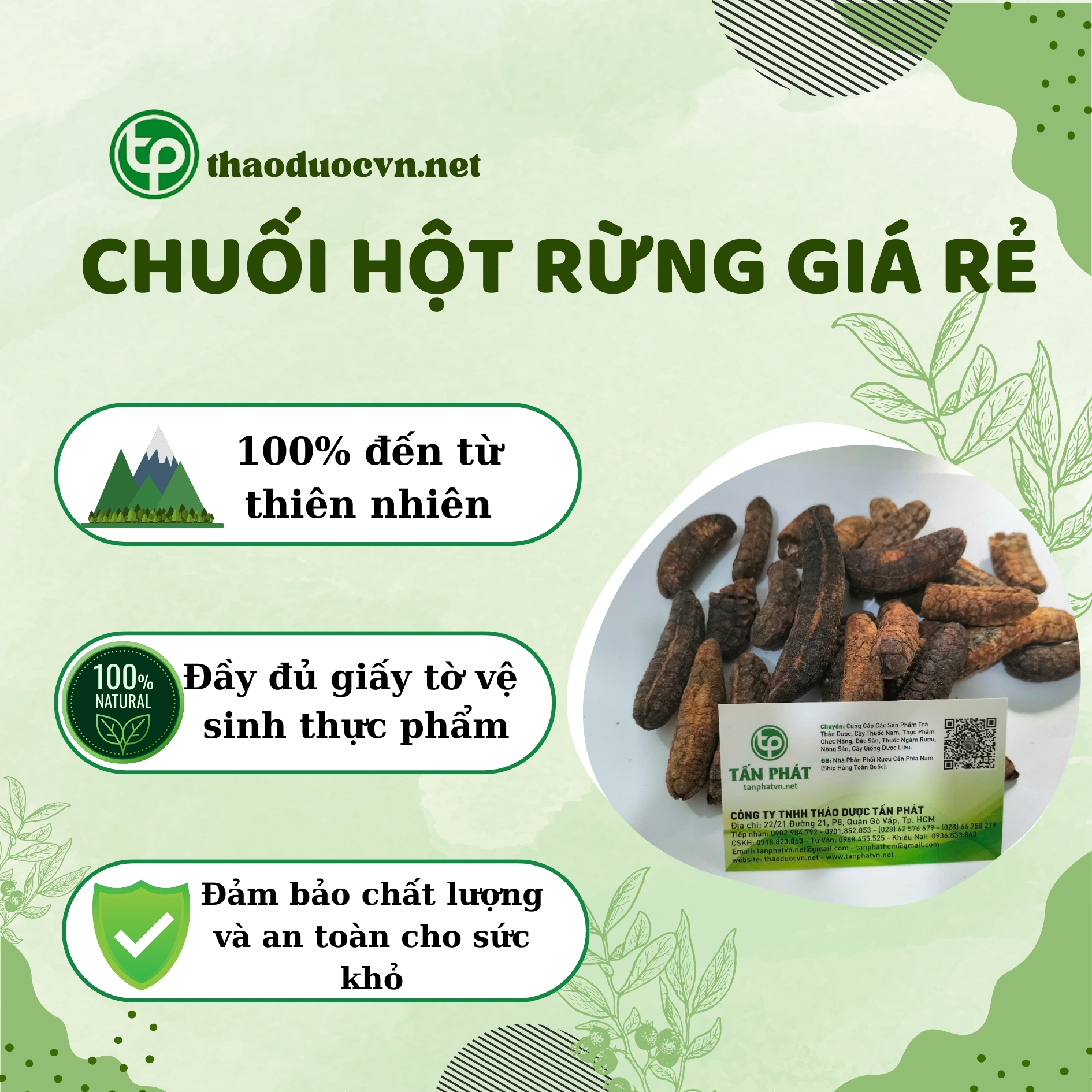 Cam kết khi mua chuối hột rừng giá rẻ tại Tấn Phát