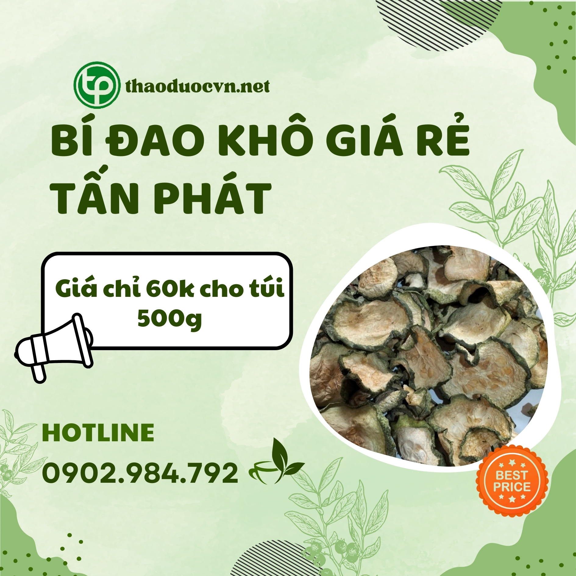 Mua bí đao khô giá rẻ tại HCM