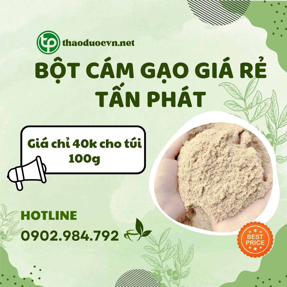 Mua bột cám gạo giá rẻ tại HCM