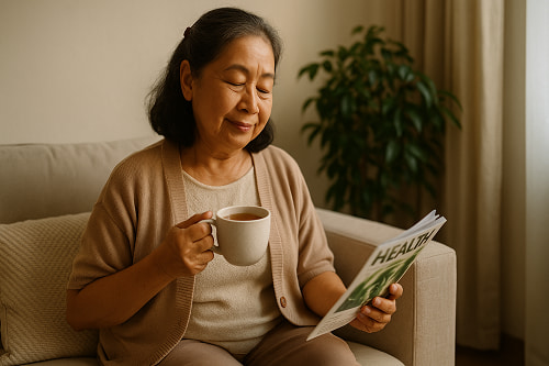 Hướng dẫn cách dùng trà túi lọc cỏ mực cho người cao tuổi