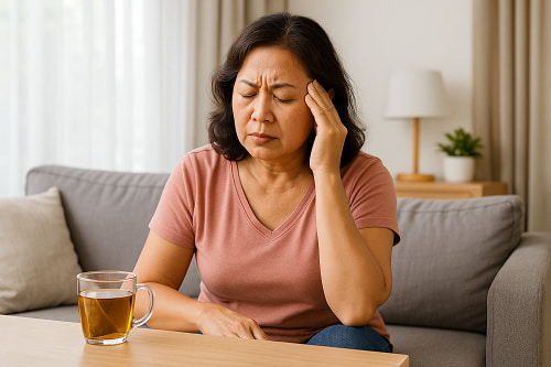 Uồng trà túi lọc chè dây tốt cho người rối loạn tiền đinh ?