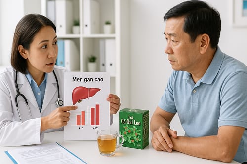 Dùng trà cà gai leo cho người bị men gan cao
