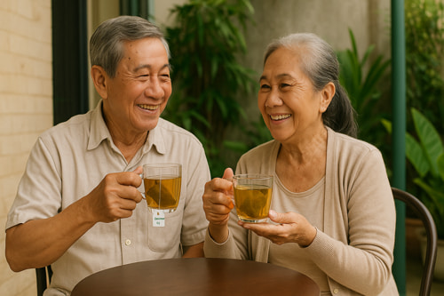 Người cao tuổi nên dùng trà túi lọc lá đơn đỏ không?