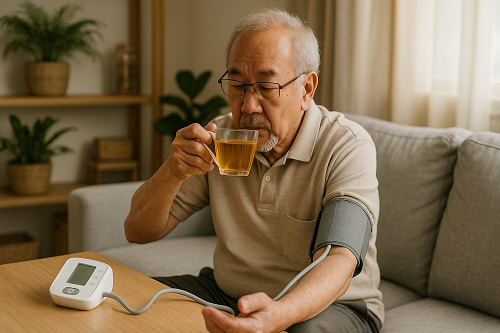 Hướng dẫn sử dụng trà túi lọc cỏ mực cho người huyết áp thấp