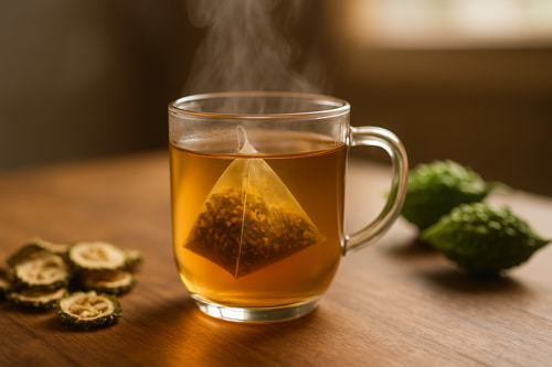 Hướng dẫn pha trà túi lọc khổ qua rừng đúng cách