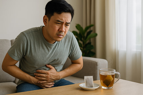 Trà túi lọc an xoa gây tiêu chảy 