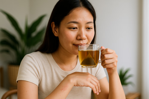 Cách sử dụng trà túi lọc lá đơn đỏ giúp giảm ngứa dị ứng