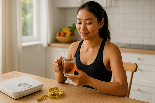 Uống trà túi lọc lạc tiên giúp giảm cân ?