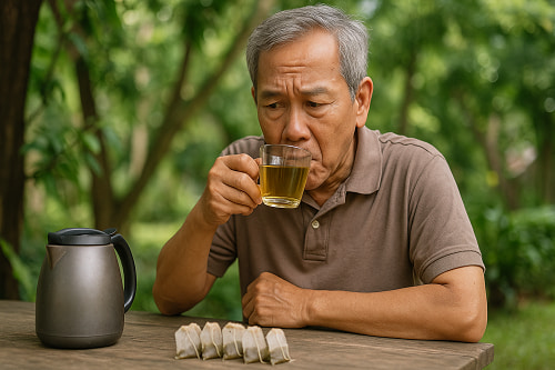Dùng trà túi lọc chè dây tránh lạnh bụng