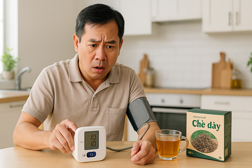 Uống trà túi lọc chè dây gây tụt huyết áp không ?