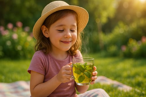 Trẻ em bao nhiêu tuổi có thể dùng trà bạc hà ?