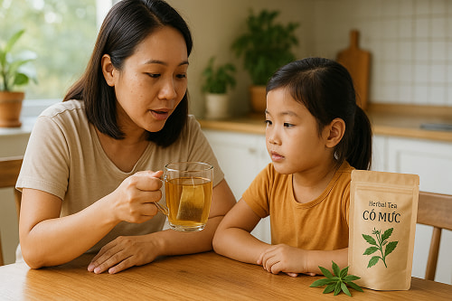 Trẻ nhỏ dùng trà ỏ mực có an toàn không ?