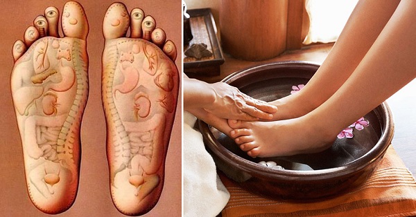 Các huyệt đạo được kích thích khi ngâm chân