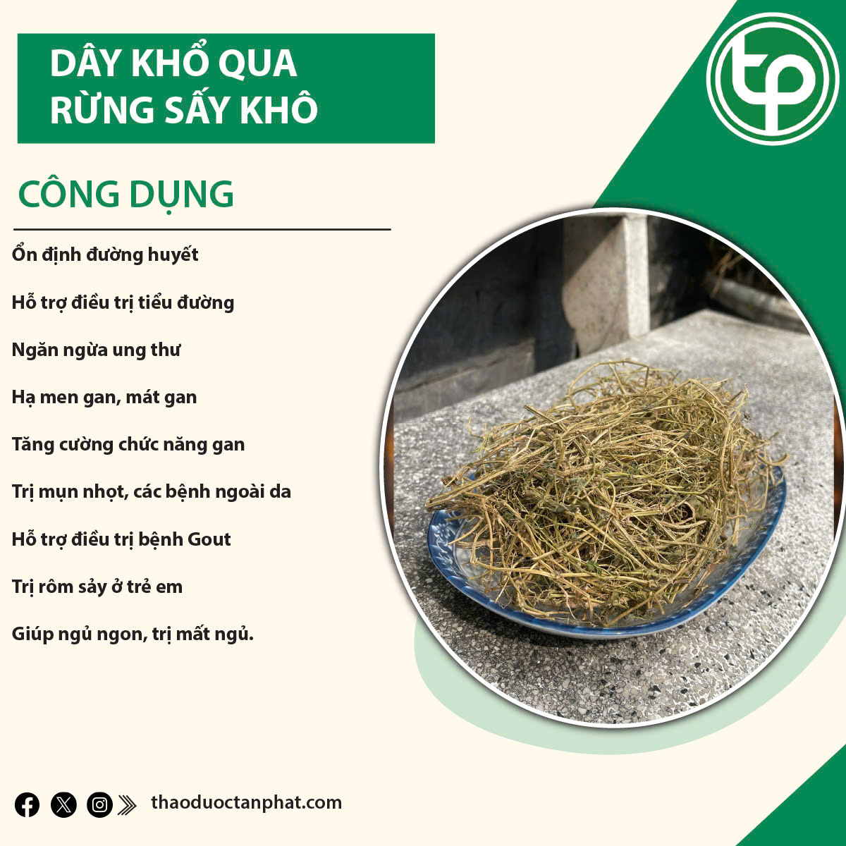 Dây khổ qua rừng sấy khô