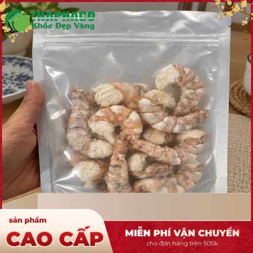 Đóng gói tôm sấy thăng hoa 1kg tiện lợi bảo quản