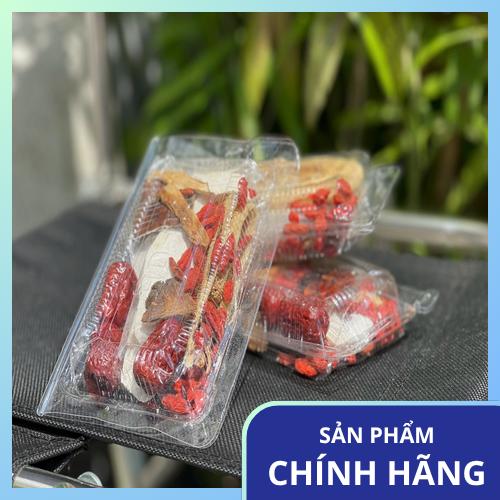 Các nguyên liệu chuẩn bị cho món gà hầm thuốc bổ